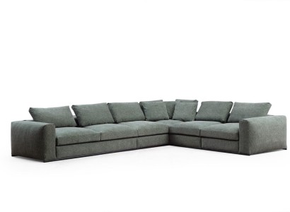 Wohnzimmer Sofa 4 Sitzer Moderne Couch Polster Sitzer Sofa grün Holz